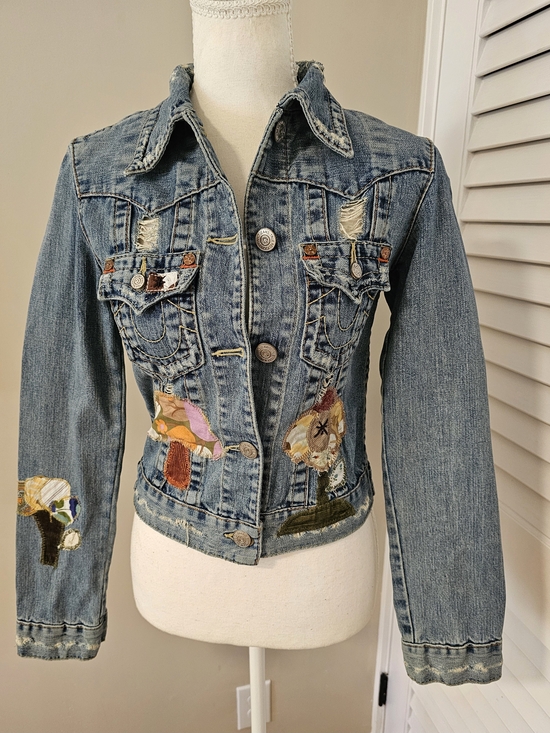 True Religion Jackets & Blazers - 🍄 RARE TRUE RELIGION "SUN BACK" ASHBURY DENIM JACKET 🍄☀️Vintage Y2K • Size S